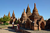 Bagan Myanmar. Cluster of red brick temples near Min myaw yaza  